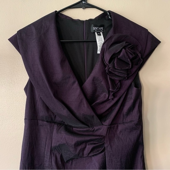Xscape Dark Purple/Plum Sleeveless Cocktail Sheath Dress Size 10 - Picture 2 of 14